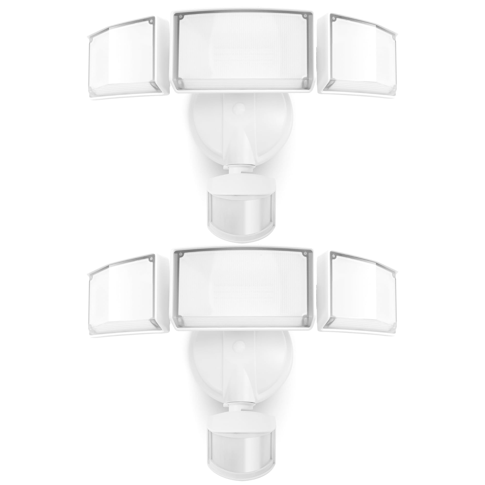 LUTEC 2-pack 72W LED security lights illuminate outdoor spaces efficiently.