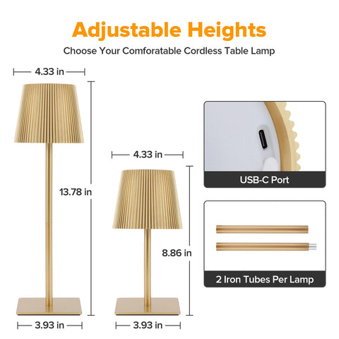 LUTEC cordless table lamp height-adjustable design suitable for various setups.