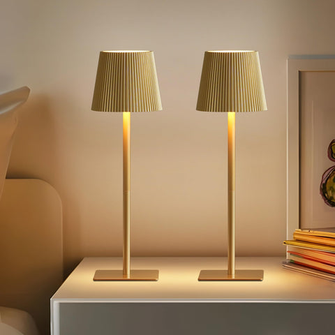 LUTEC 2-pack cordless table lamp side view ideal for desk and bedside tasks.