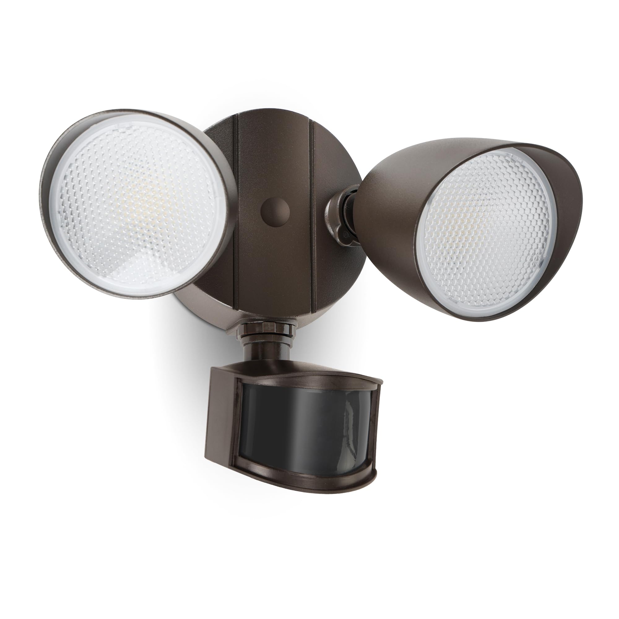 LUTEC 32W LED security light on the front porch provides bright, energy-efficient illumination.
