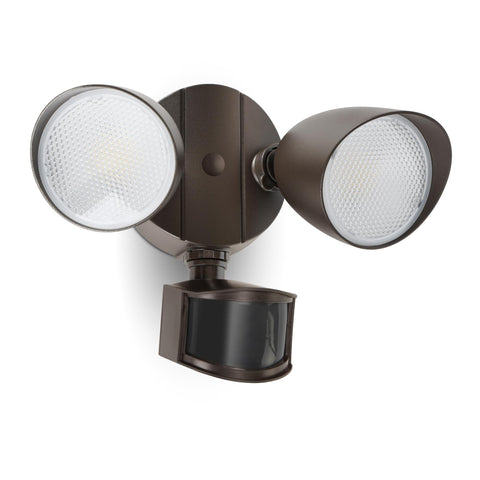 LUTEC 32W LED security light on the front porch provides bright, energy-efficient illumination.