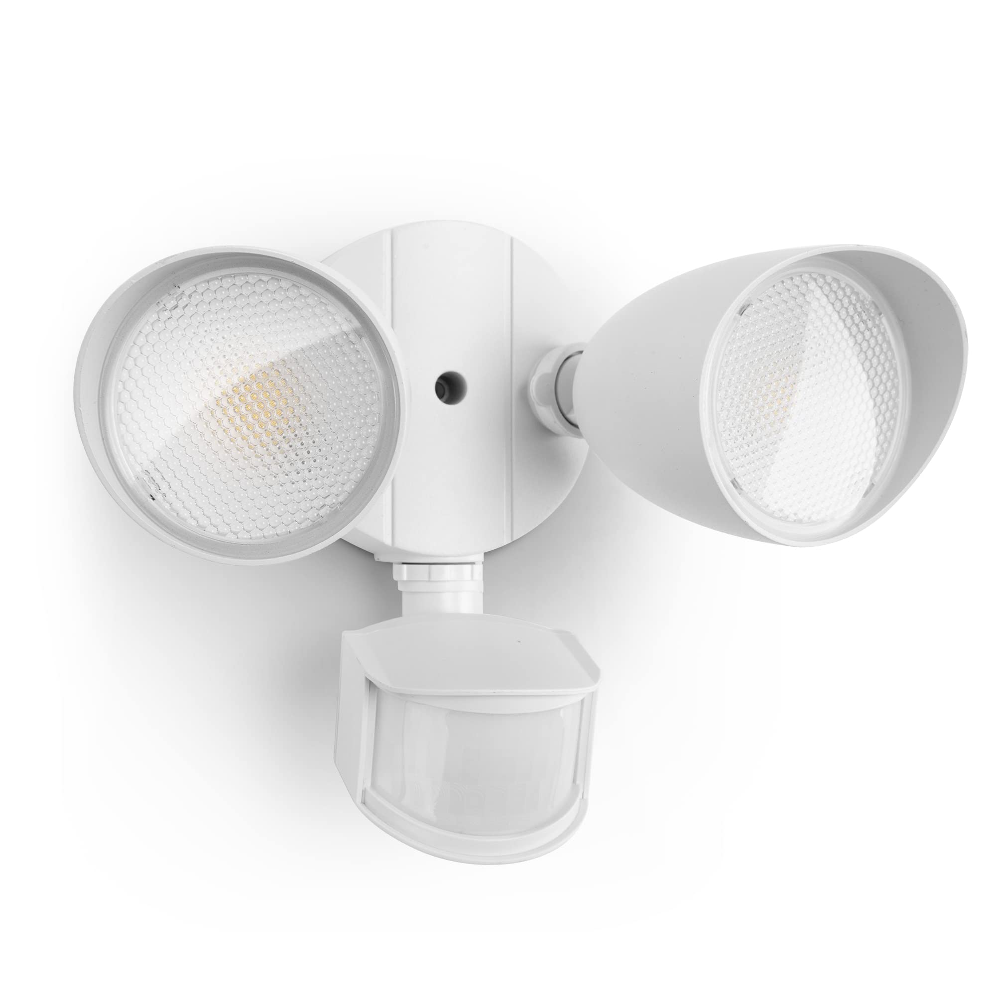 LUTEC 32W LED security light front view brightening entryway with motion sensor