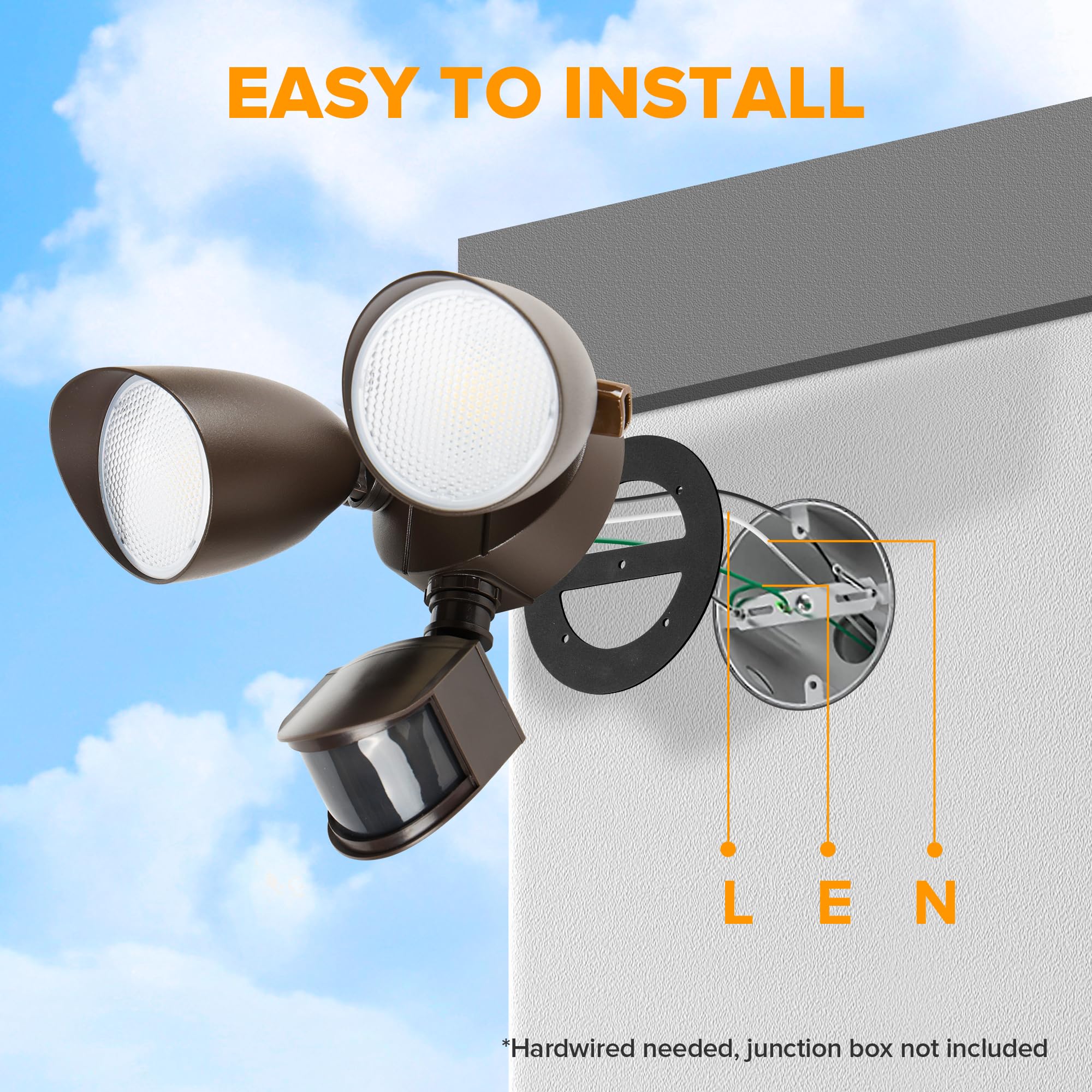 Easy installation and long life support dependable year-round outdoor lighting.