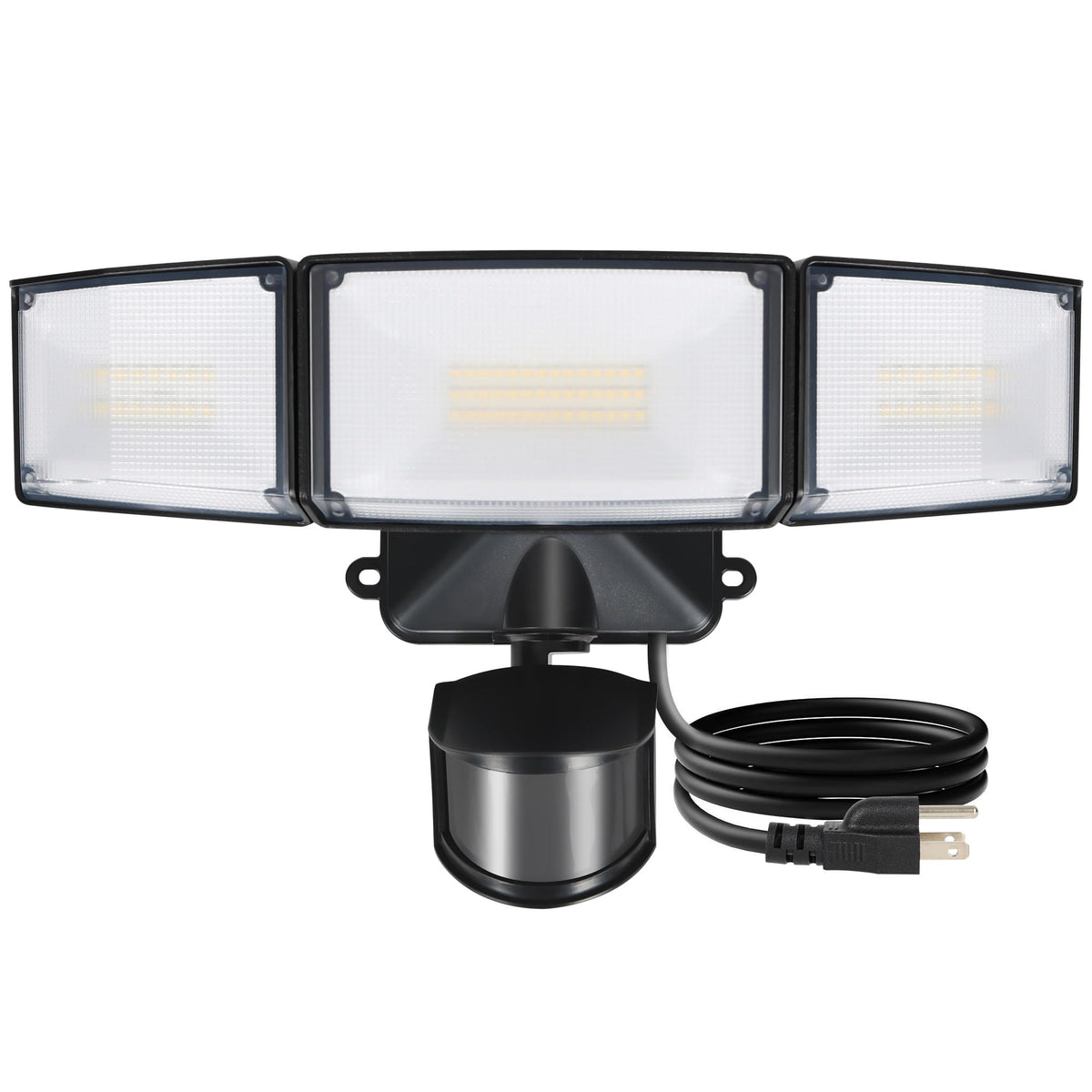 LUTEC 50W motion sensor flood light, front view for enhanced outdoor security.