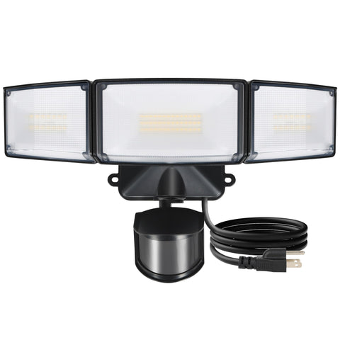 LUTEC 50W motion sensor flood light, front view for enhanced outdoor security.