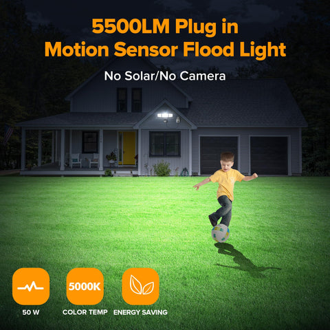 LUTEC flood light mounted on garage wall for quick outdoor lighting.