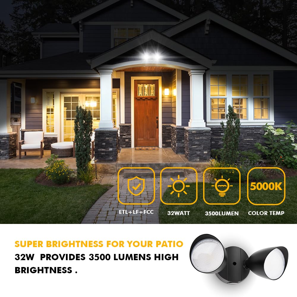 Nighttime glow from LUTEC 6222B-D2D delivers bright 3500 lumens.