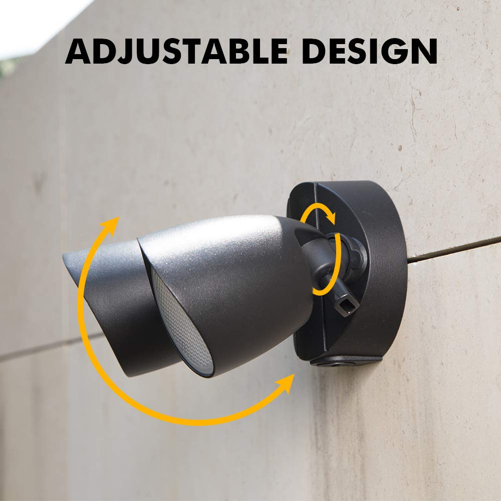 Patio and garden lighting creates even illumination around entrances.