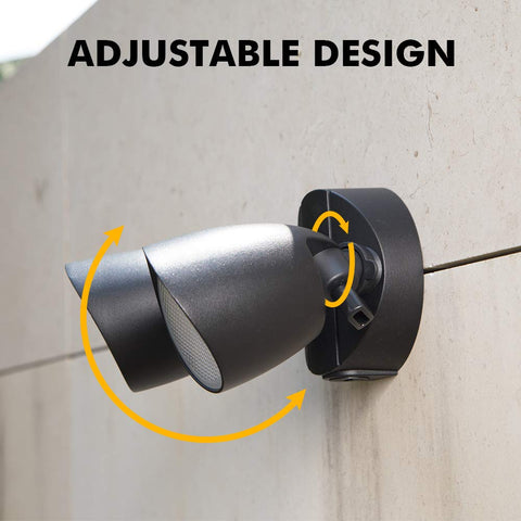 Patio and garden lighting creates even illumination around entrances.