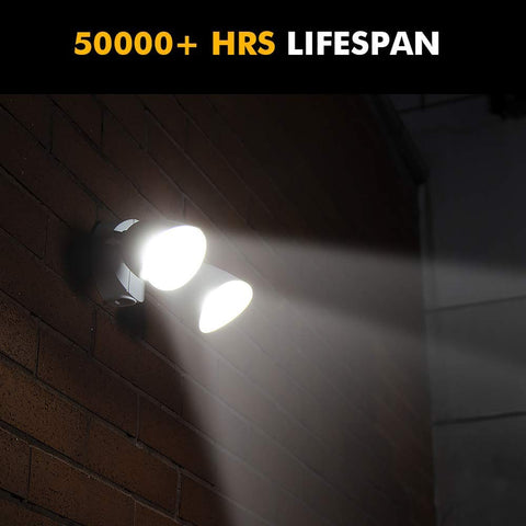 Adjustable heads of LUTEC 6222W-D2D optimize coverage over entryways and walkways.