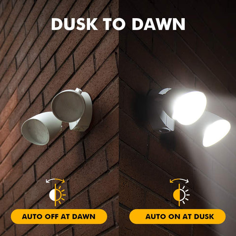 LUTEC 6222W-D2D LED security light shown from the side angle for pathway lighting.