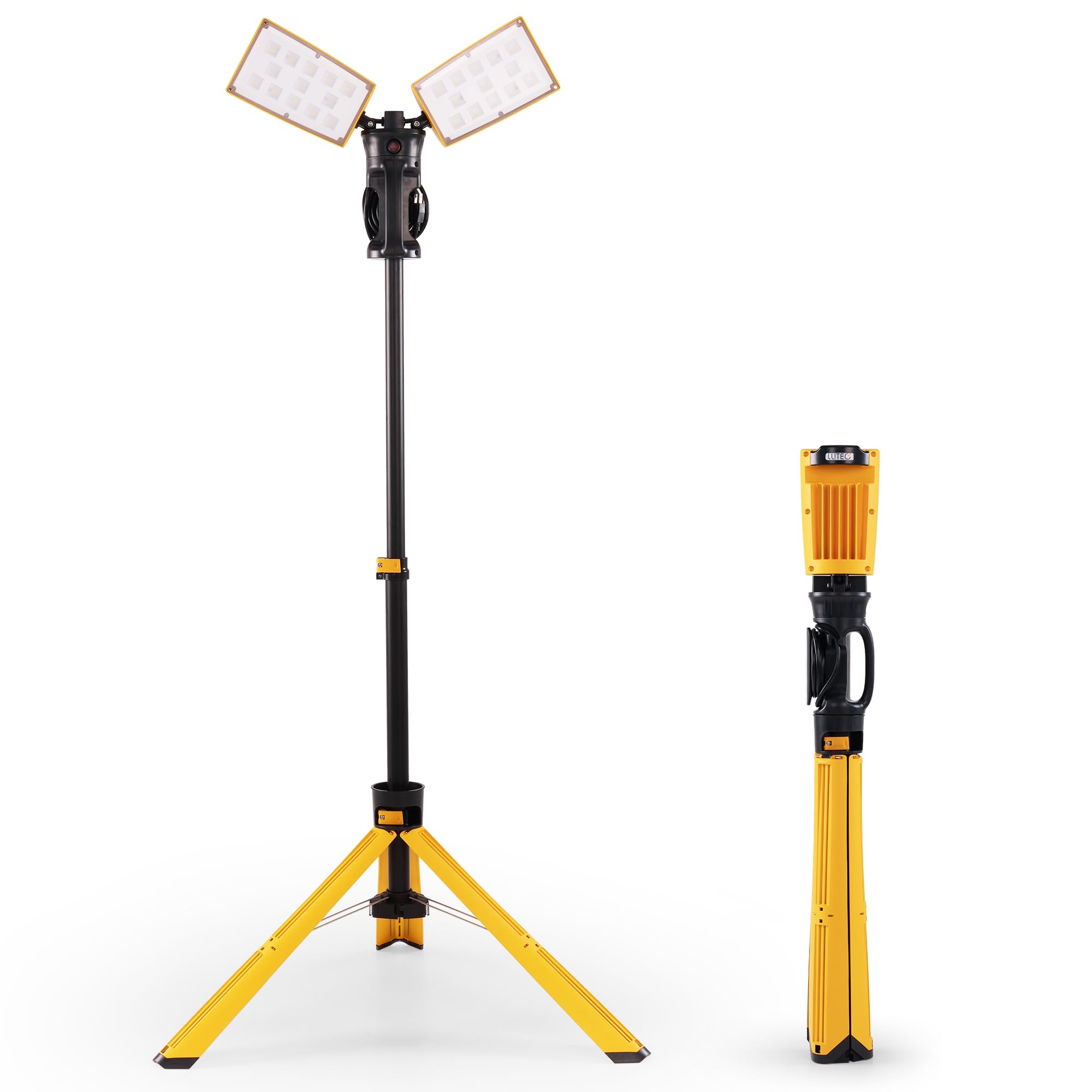 LUTEC 6290Pro dual-head LED work light delivers bright, even illumination for detailed tasks.