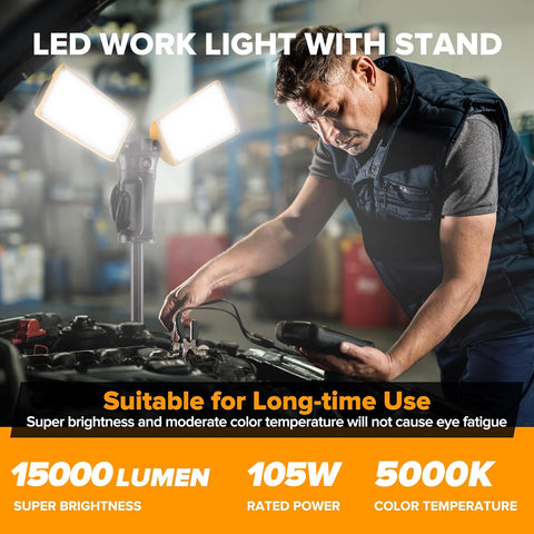 LUTEC 6290Pro telescoping tripod extension enables flexible height for overhead or ground-level work.