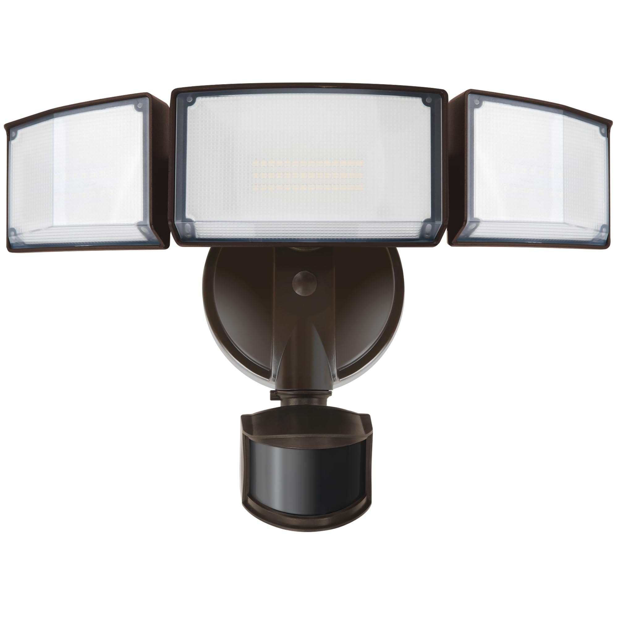 LUTEC 72W LED security light front view for wide porch coverage and night security.