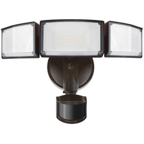 LUTEC 72W LED security light front view for wide porch coverage and night security.