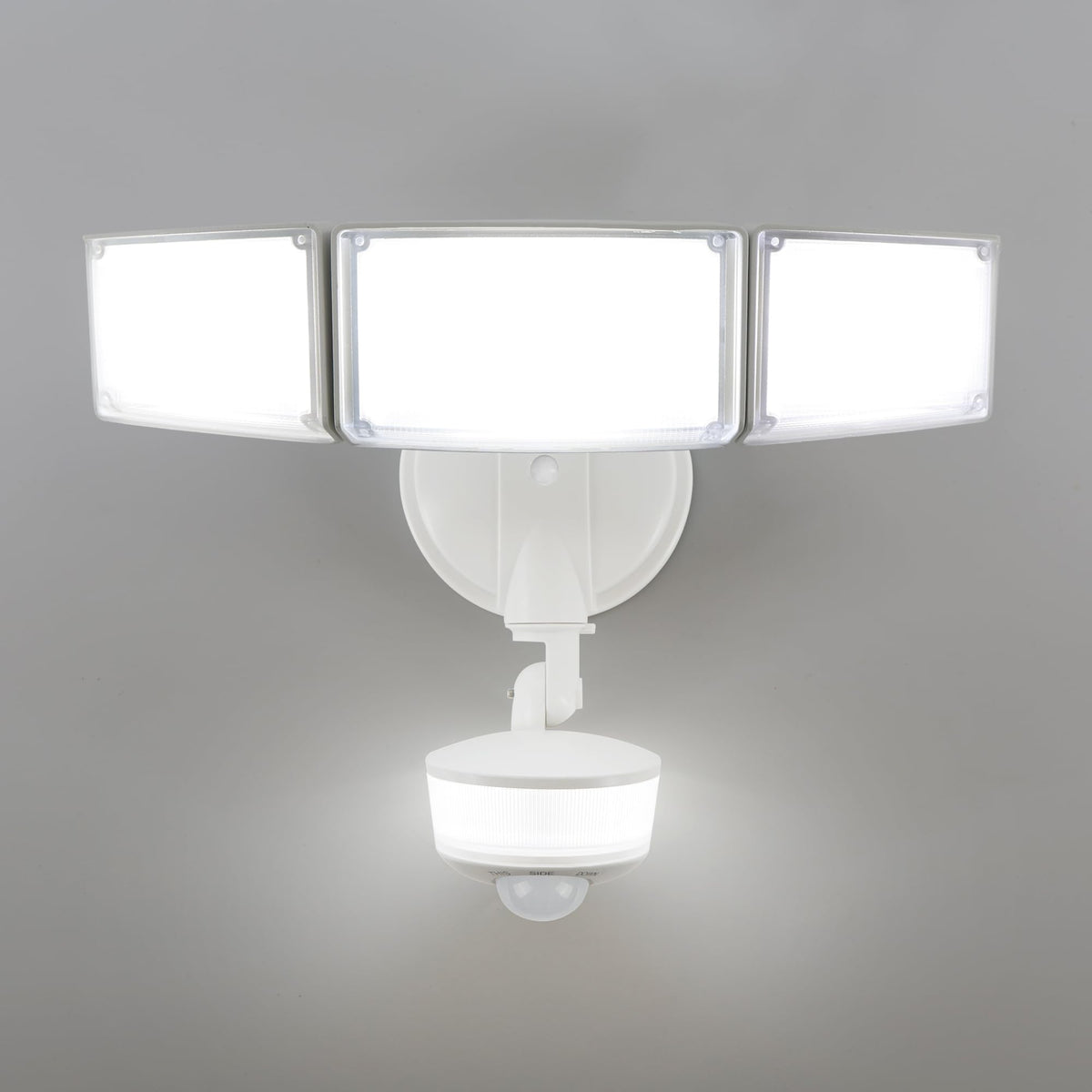 LUTEC 74W motion sensor outdoor light front view with wide 180° detection for entry security.