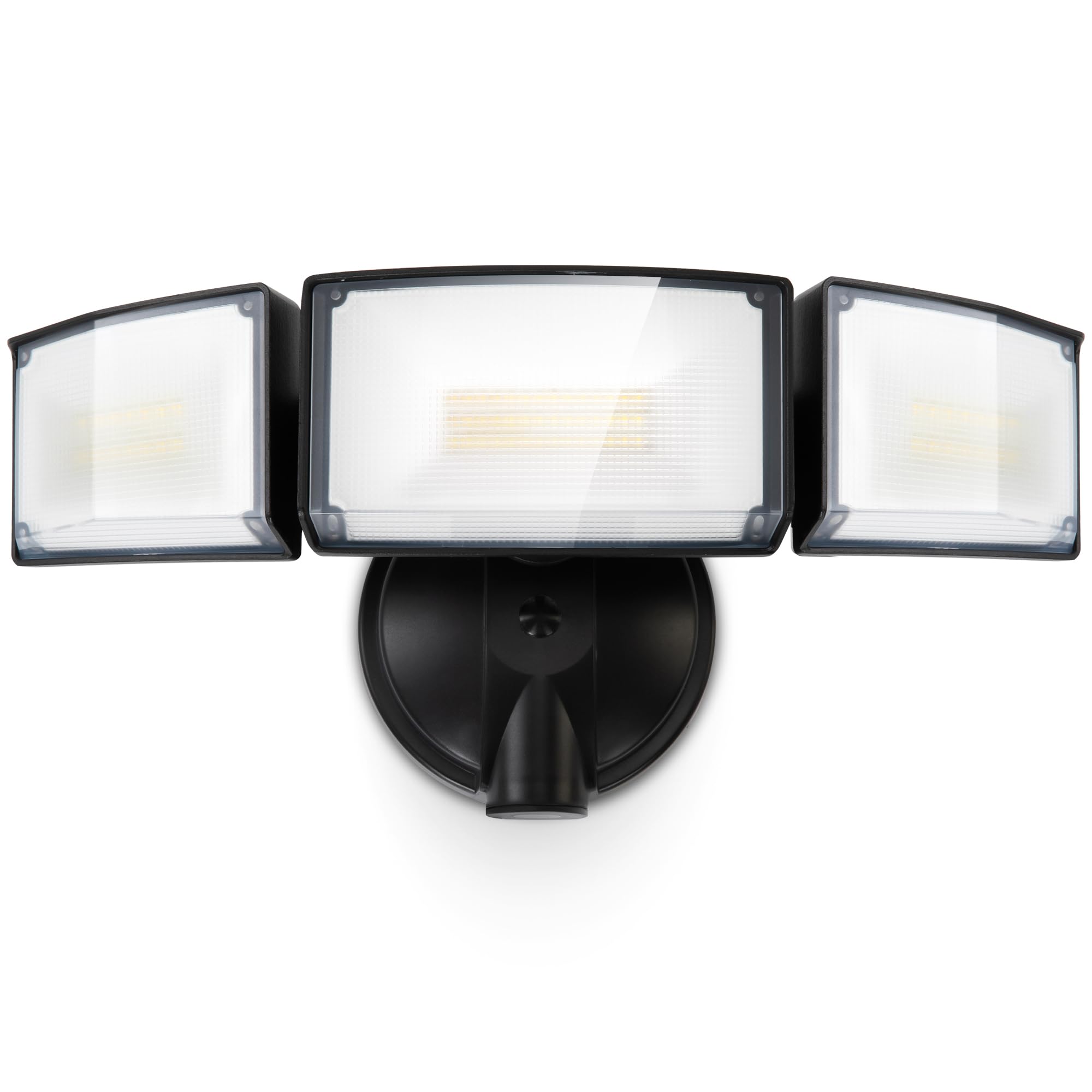 LUTEC 75W flood light mounted outdoors for garage illumination and safety