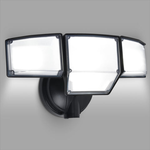 LUTEC 80W flood light front view with four adjustable heads for broad outdoor illumination.
