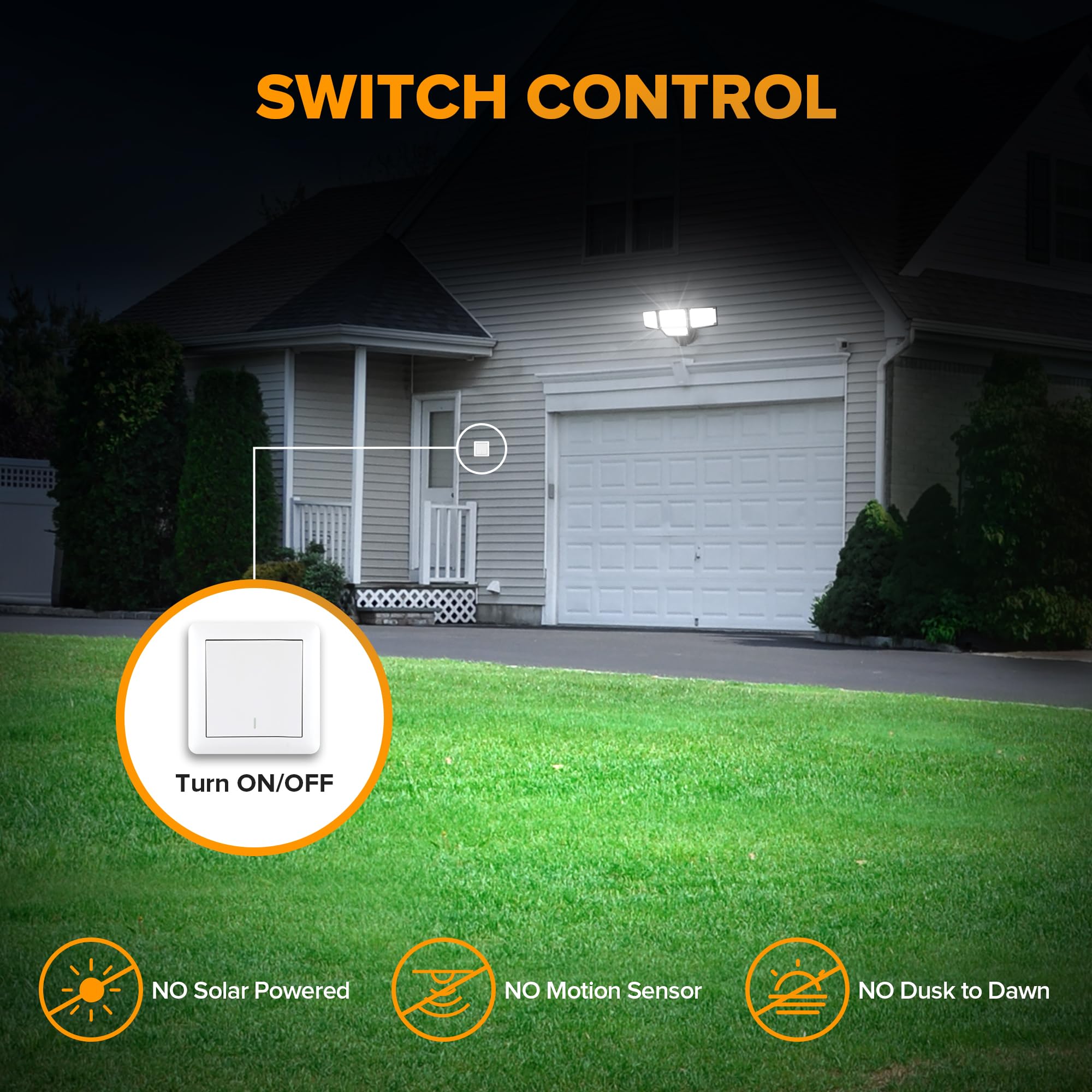 LUTEC 80W flood light showcases IP65 waterproof durability in rain or snow.