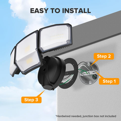 LUTEC hardwired fixture with straightforward wiring and quick setup.