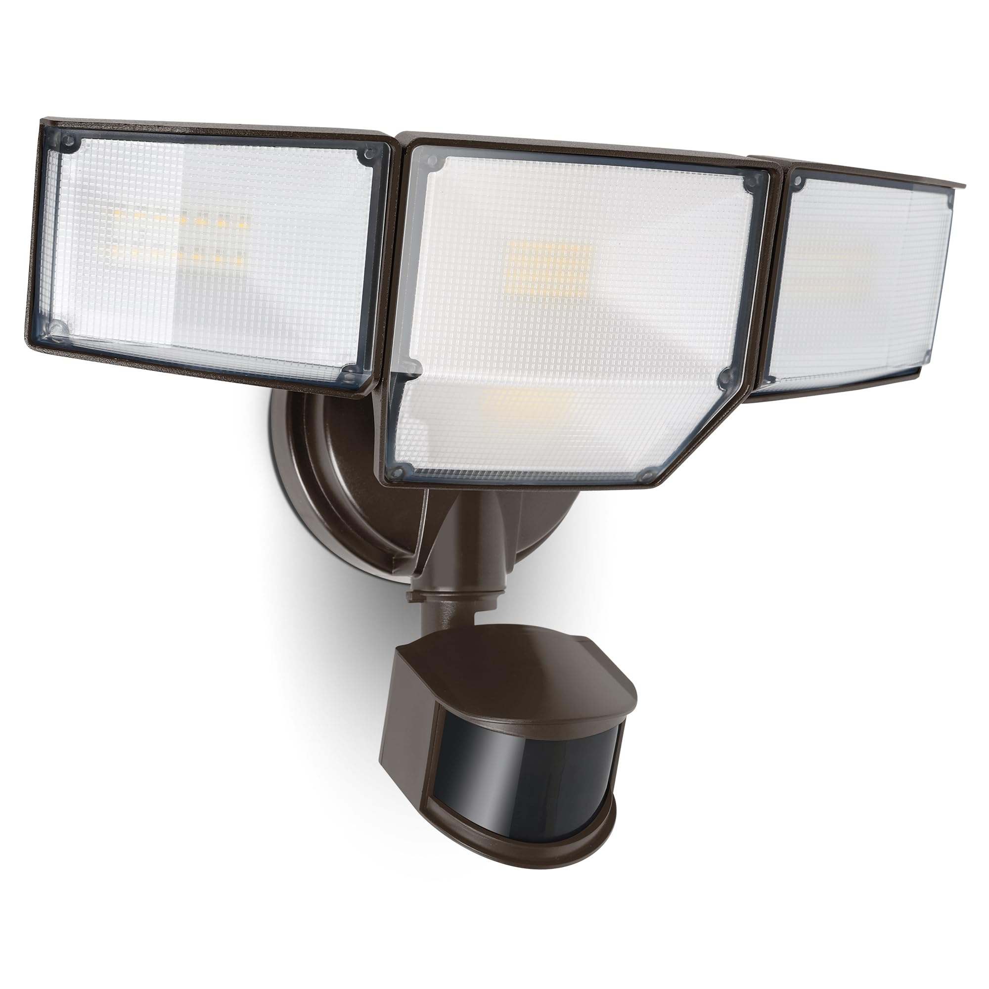 LUTEC 80W LED security light with four heads for broad outdoor coverage.