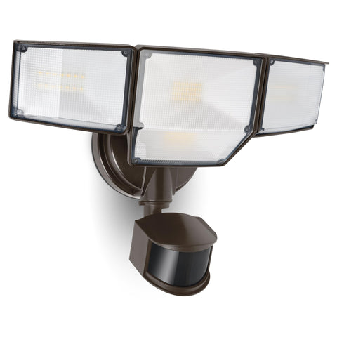 LUTEC 80W LED security light with four heads for broad outdoor coverage.