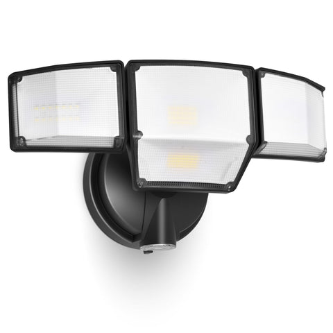Lutec 80W dusk-to-dawn flood light front view for wide outdoor illumination