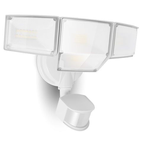 LUTEC 80W four-head LED security light brightens entryways at night