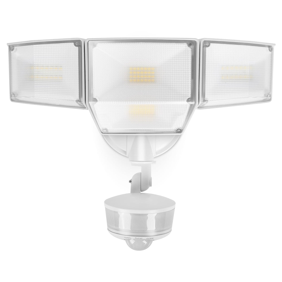 LUTEC four-head LED security light provides wide-area coverage for outdoor spaces