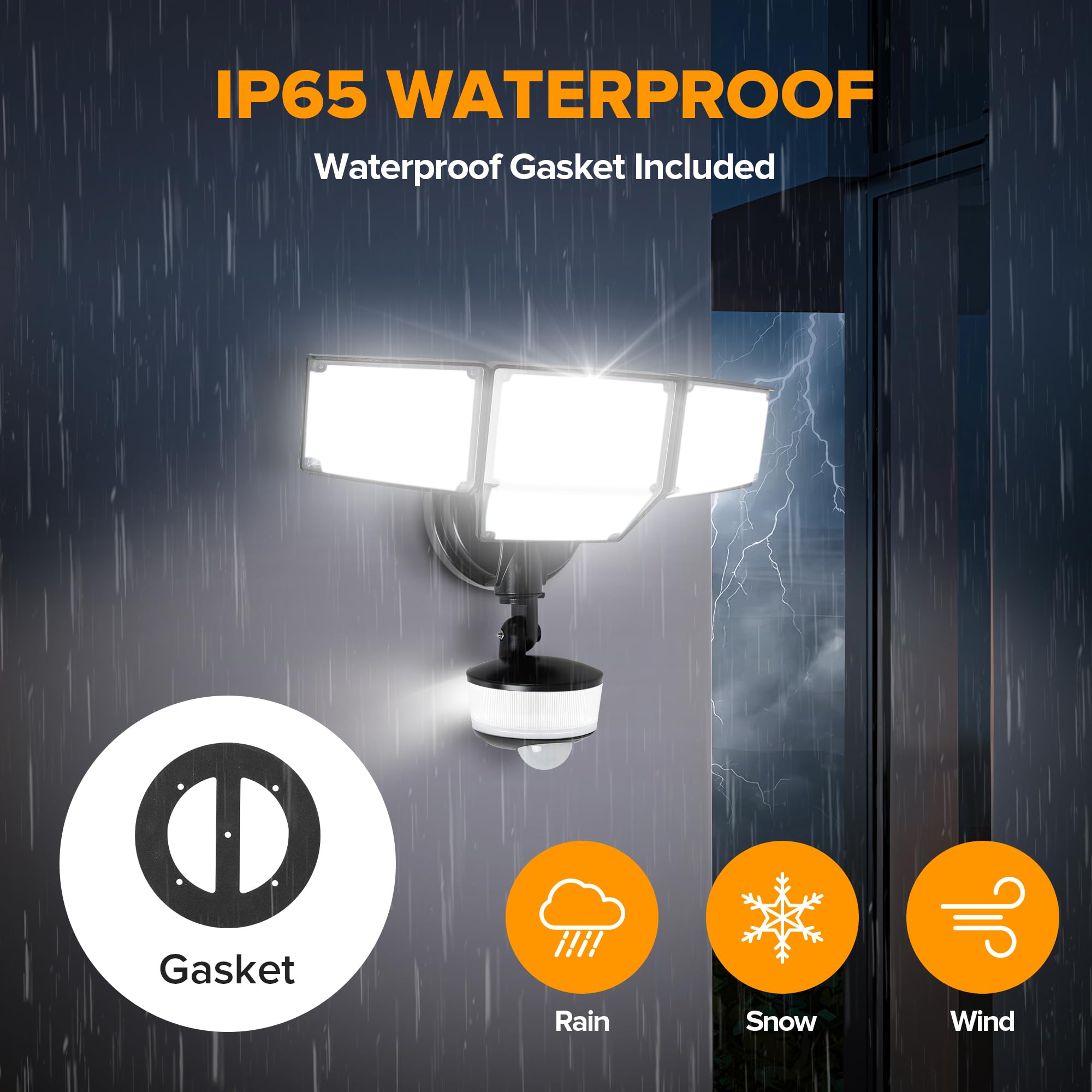 LUTEC installation-ready LED security light for outdoor mounting.
