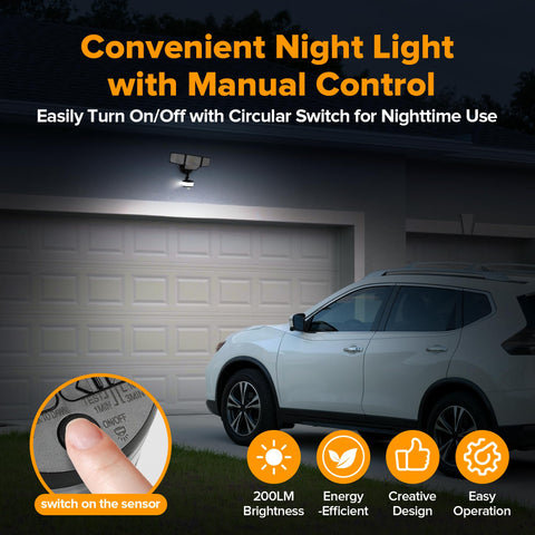 LUTEC night light mode provides ambient glow for entryways.