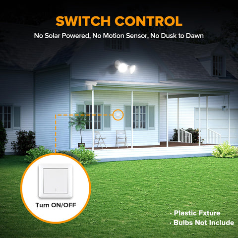 LUTEC adjustable heads offer precise up/down and side-to-side aim for targeted lighting.