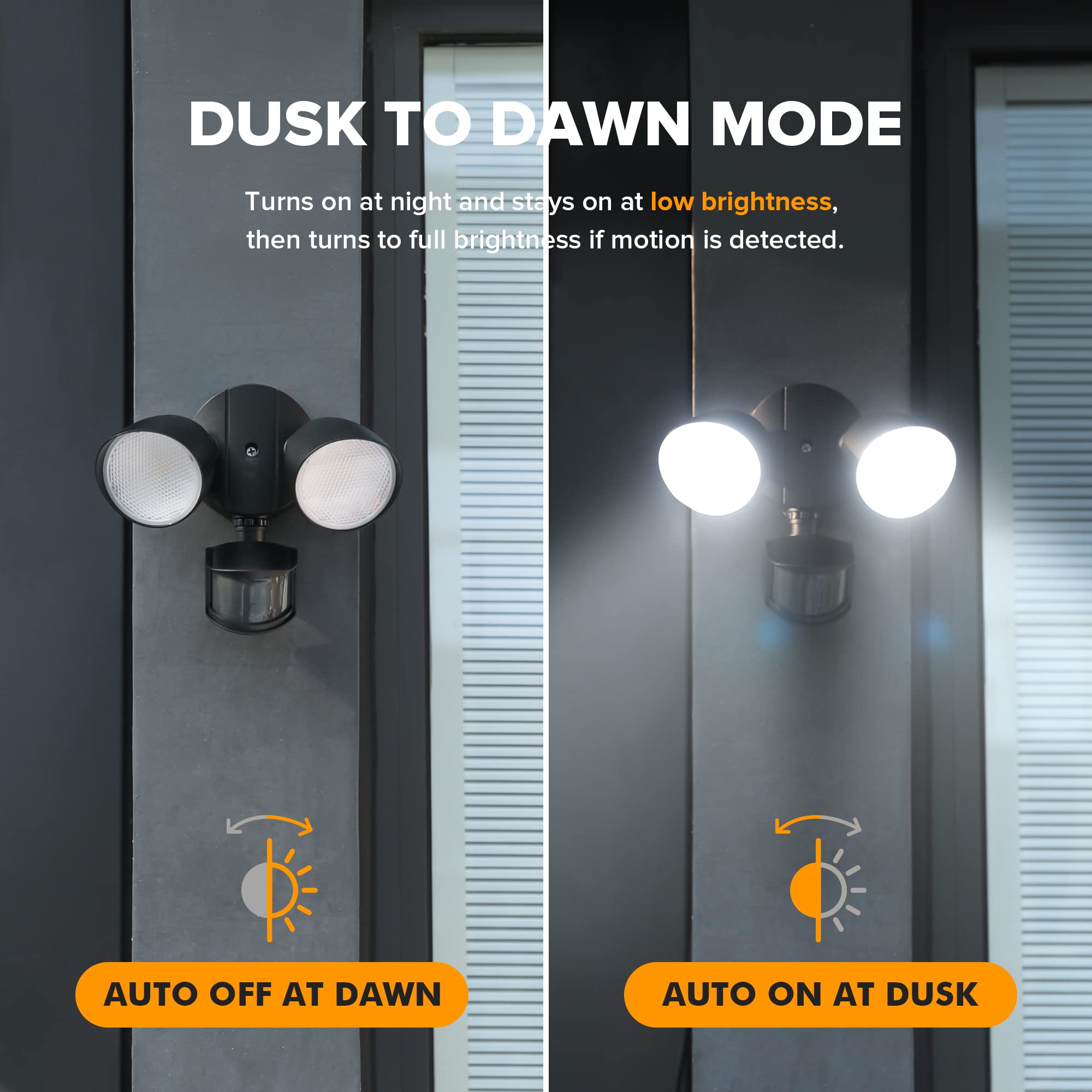 LUTEC adjustable-head flood light covers wider outdoor areas