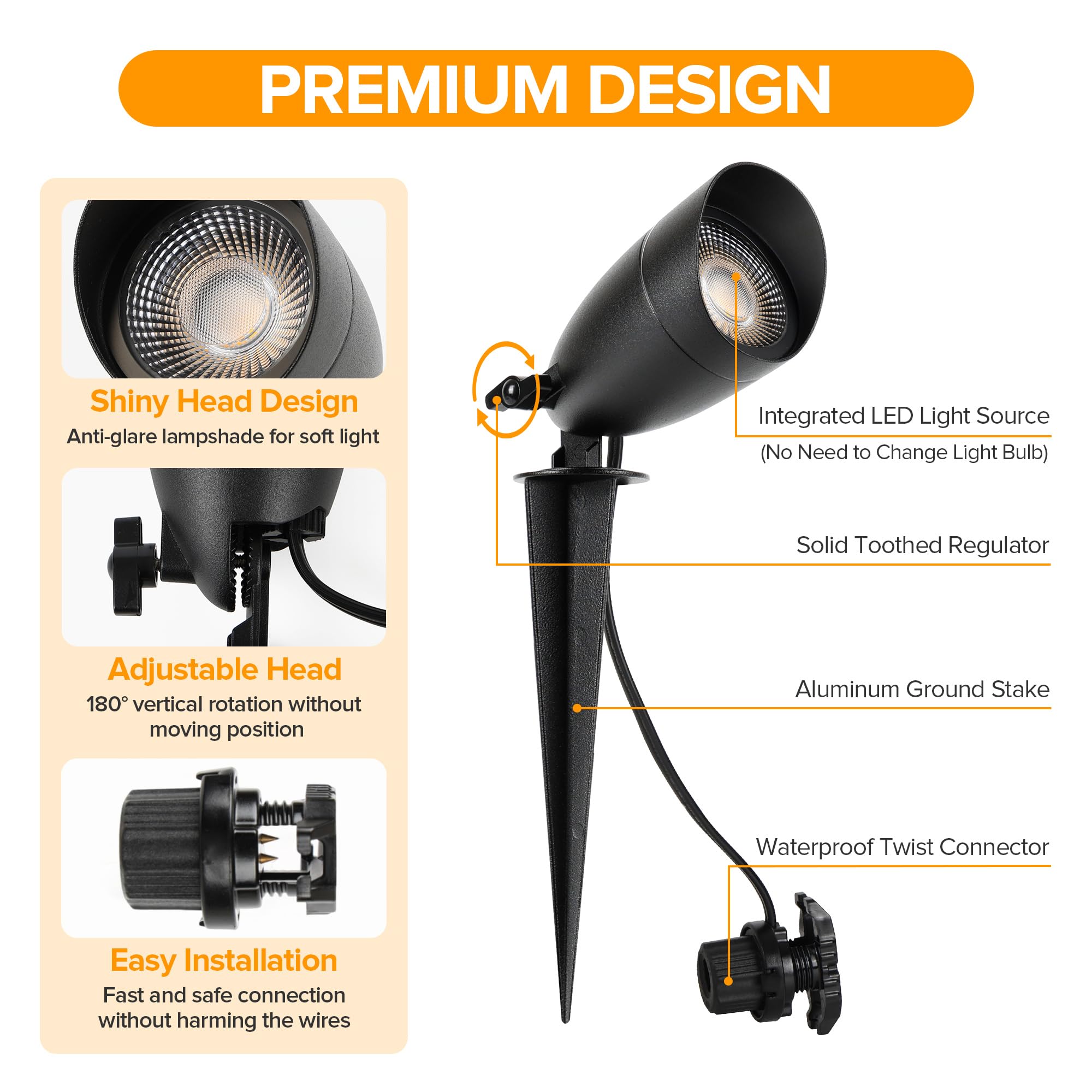 LUTEC anti-glare lampshade, soft warm light for evenings.