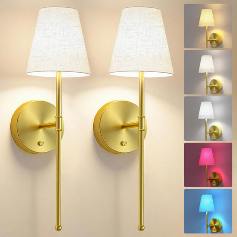 LUTEC battery-operated wall sconce set in front view for quick, cordless lighting upgrade.