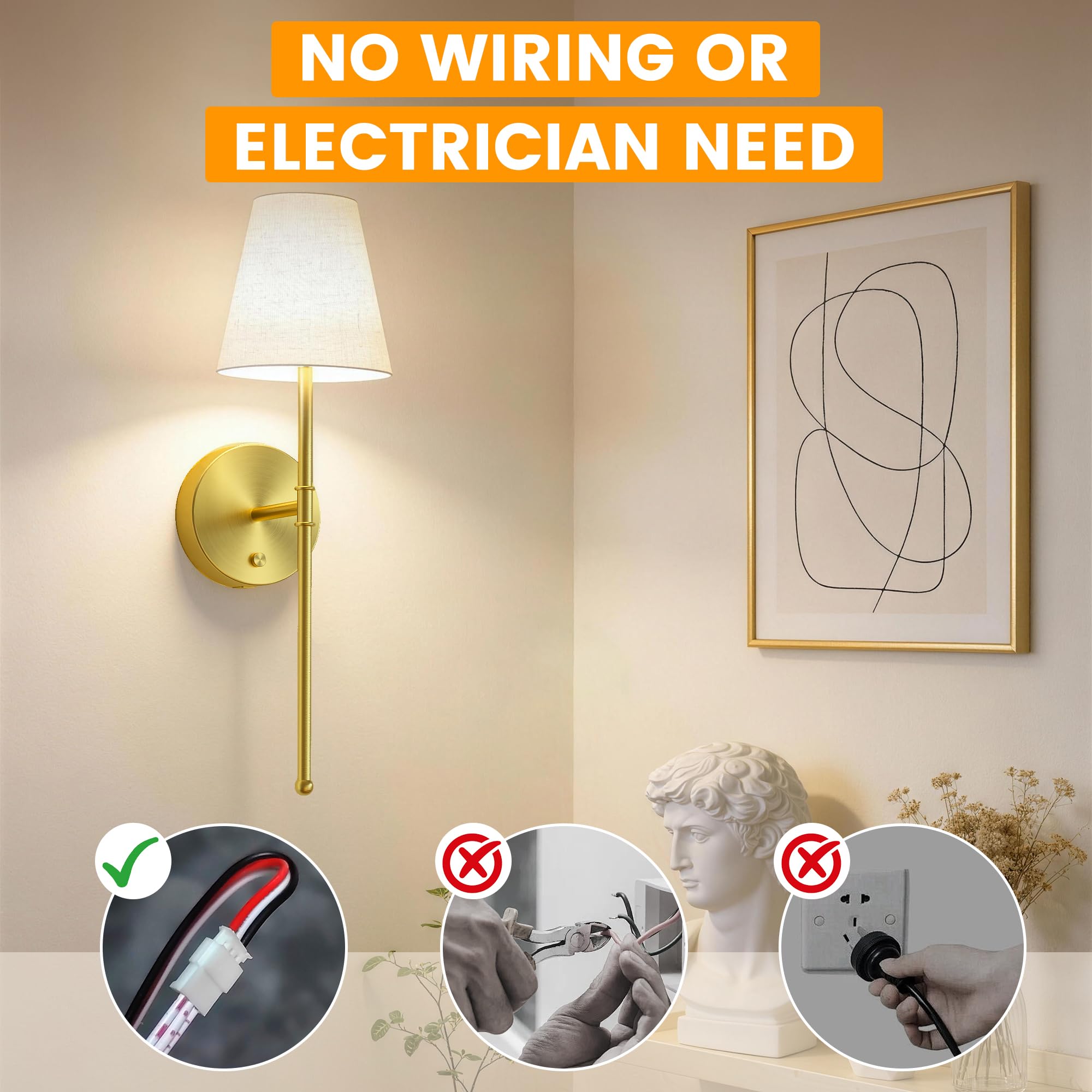 LUTEC 2-pack wall lights ideal for bedrooms, hallways, and living areas.