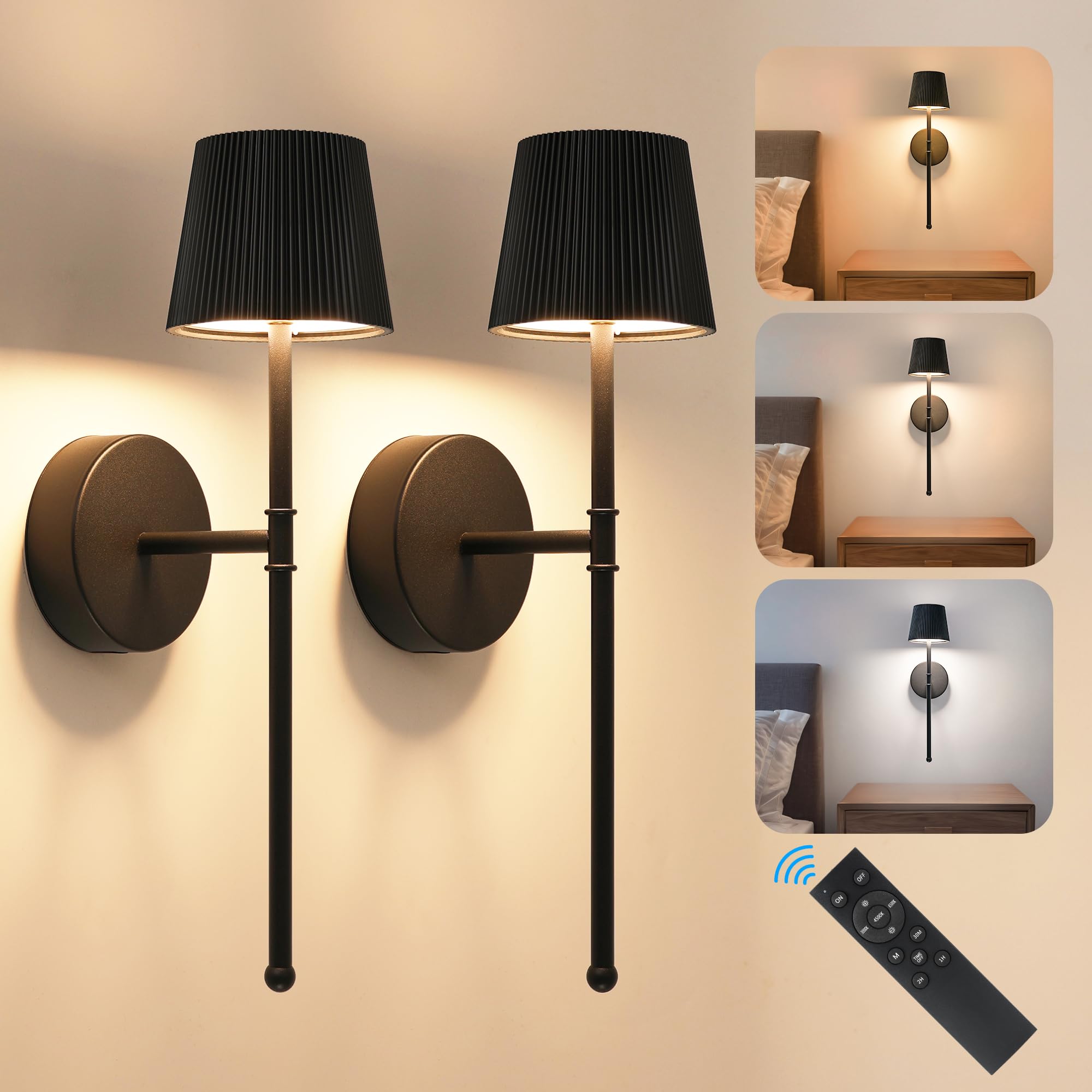 LUTEC cordless wall sconce battery setup enables flexible lighting anywhere.