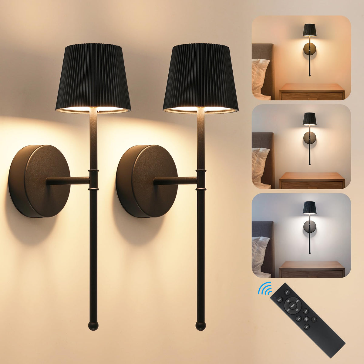 LUTEC cordless wall sconce battery setup enables flexible lighting anywhere.