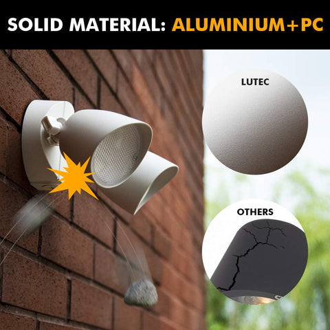LUTEC daylight white glow for natural evening ambience outdoors.