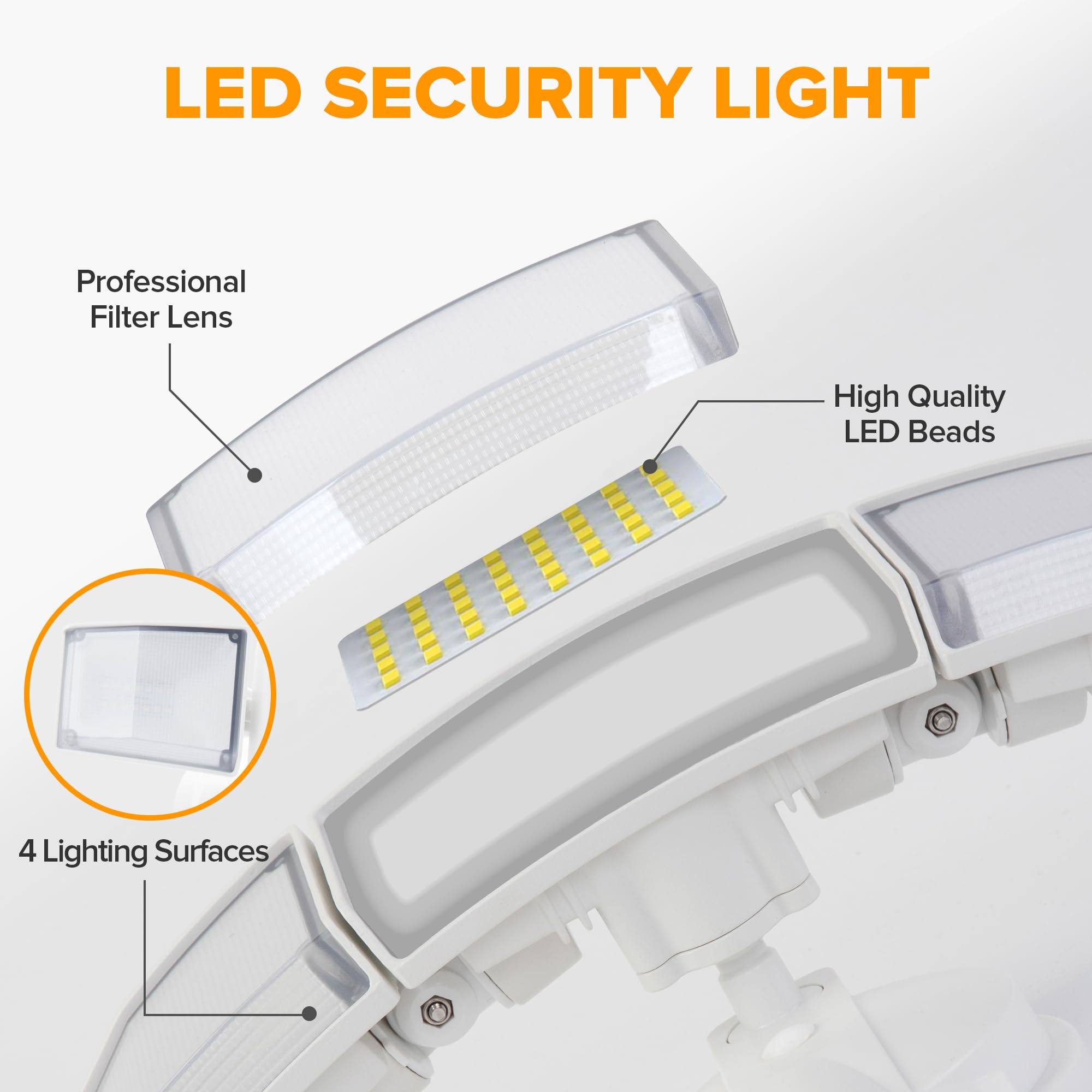 LUTEC flood light with mounting accessories for easy installation.