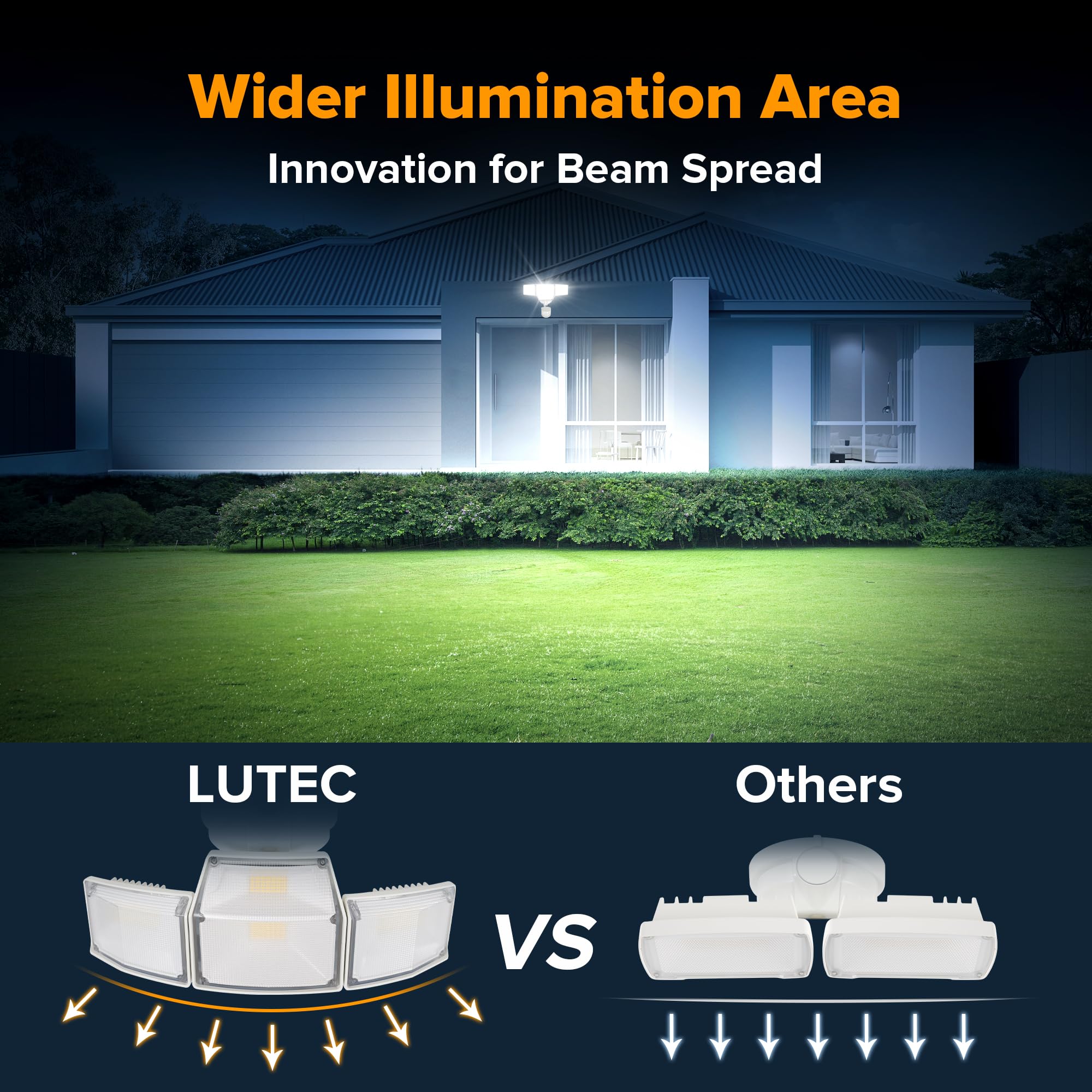 LUTEC four-mode lighting settings tailor use for security or ambiance