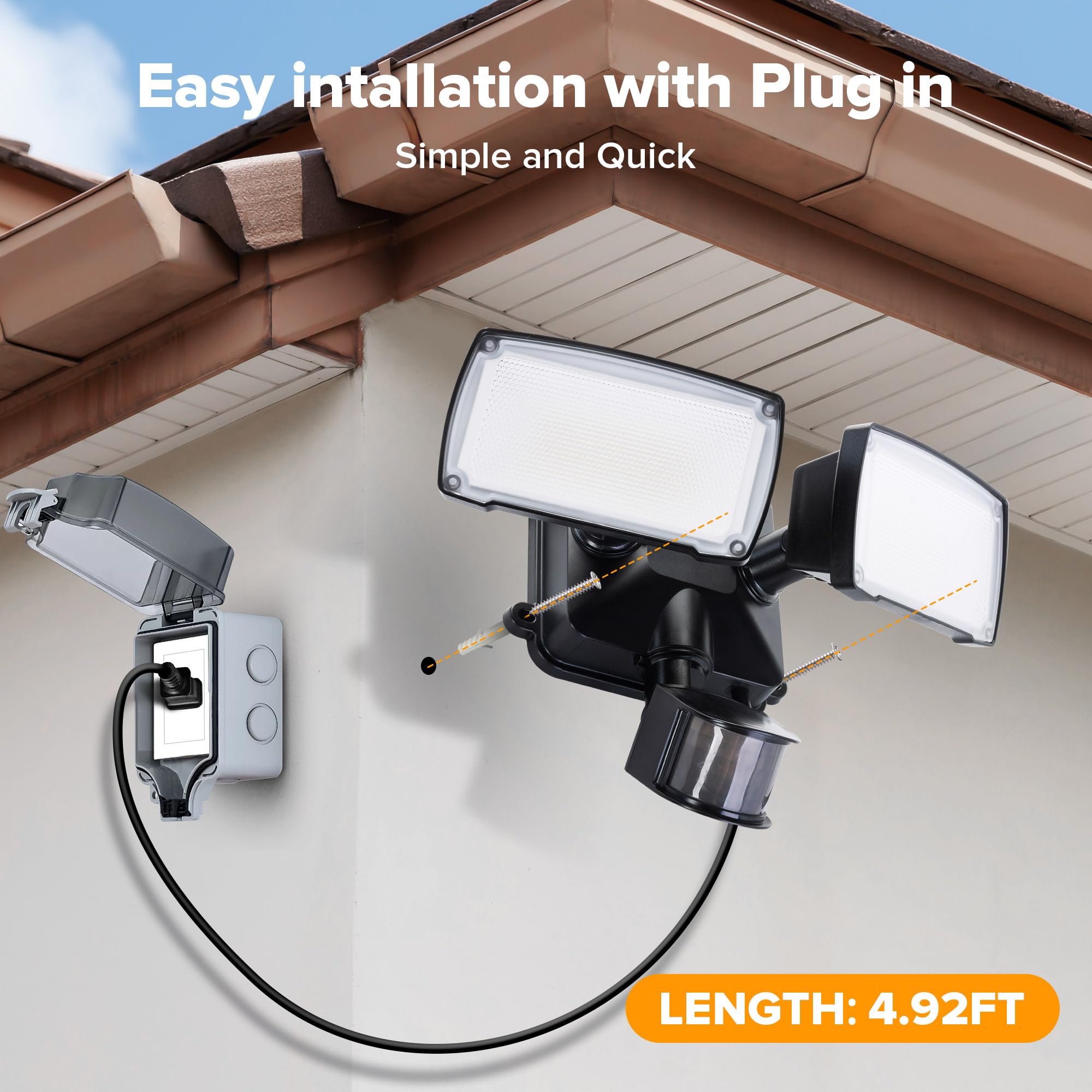 LUTEC garage, porch, and yard setup highlighting versatile outdoor lighting options.