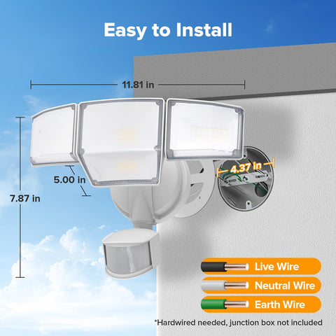 LUTEC 80W security light ideal for garages, yards, and porches