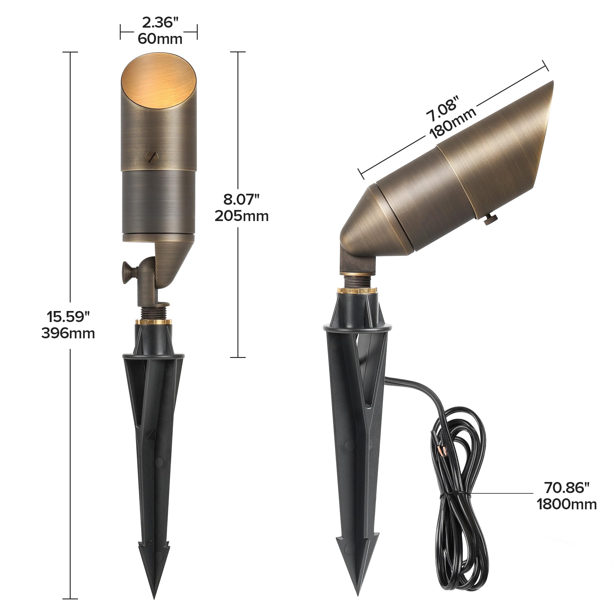 LUTEC ground stake with wiring for secure outdoor installation