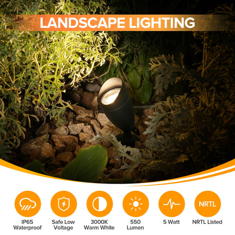 LUTEC IP65 waterproof garden spotlight, weatherproof for all seasons.