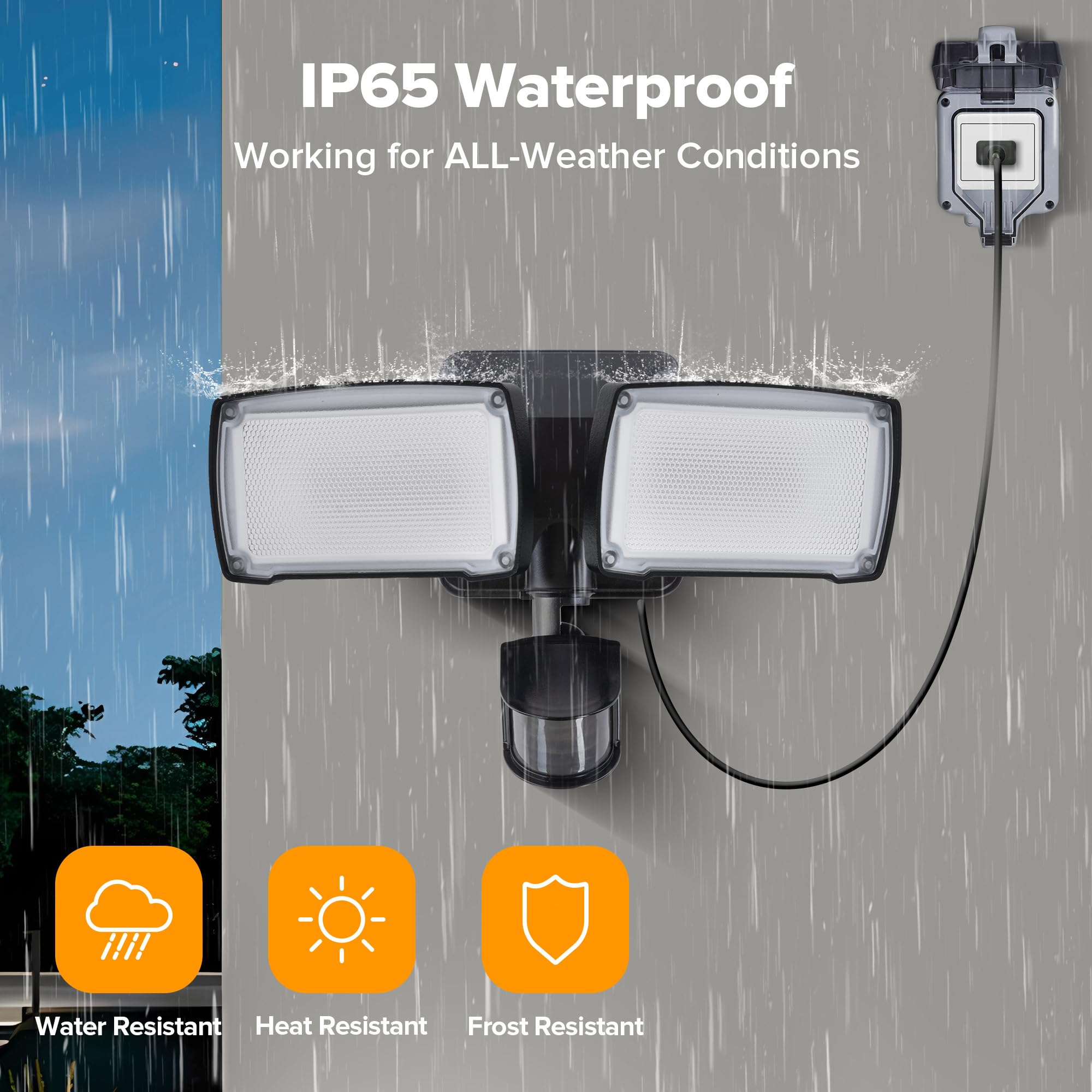LUTEC IP65 waterproof outdoor light designed to withstand all weather conditions.