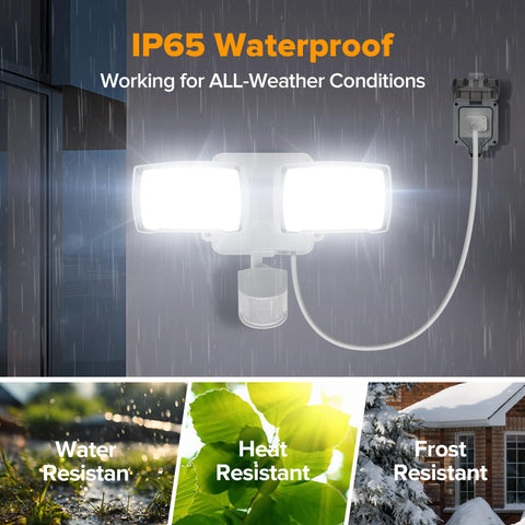 LUTEC IP65 waterproof outdoor light withstands rain or snow.