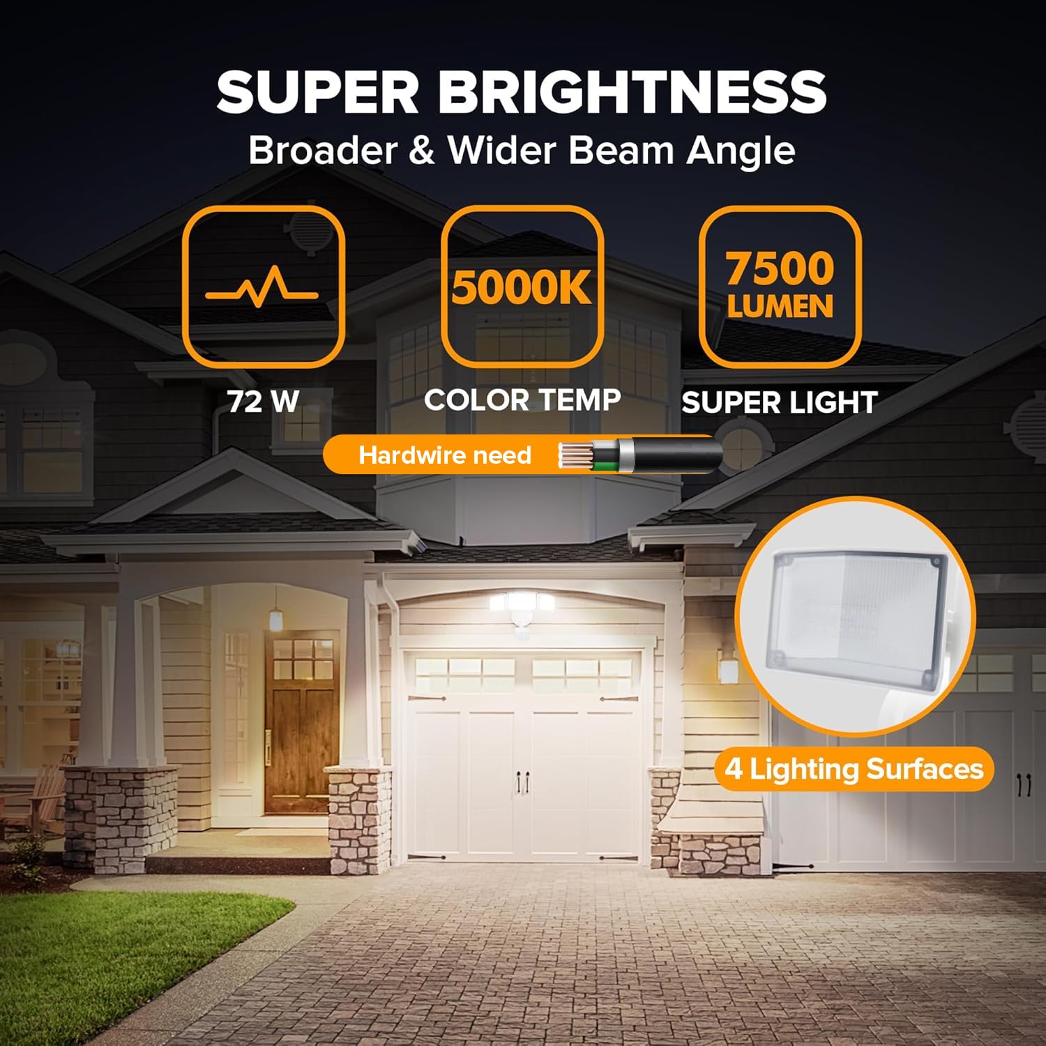LUTEC motion sensor guard light detects activity with a wide 180-degree angle.