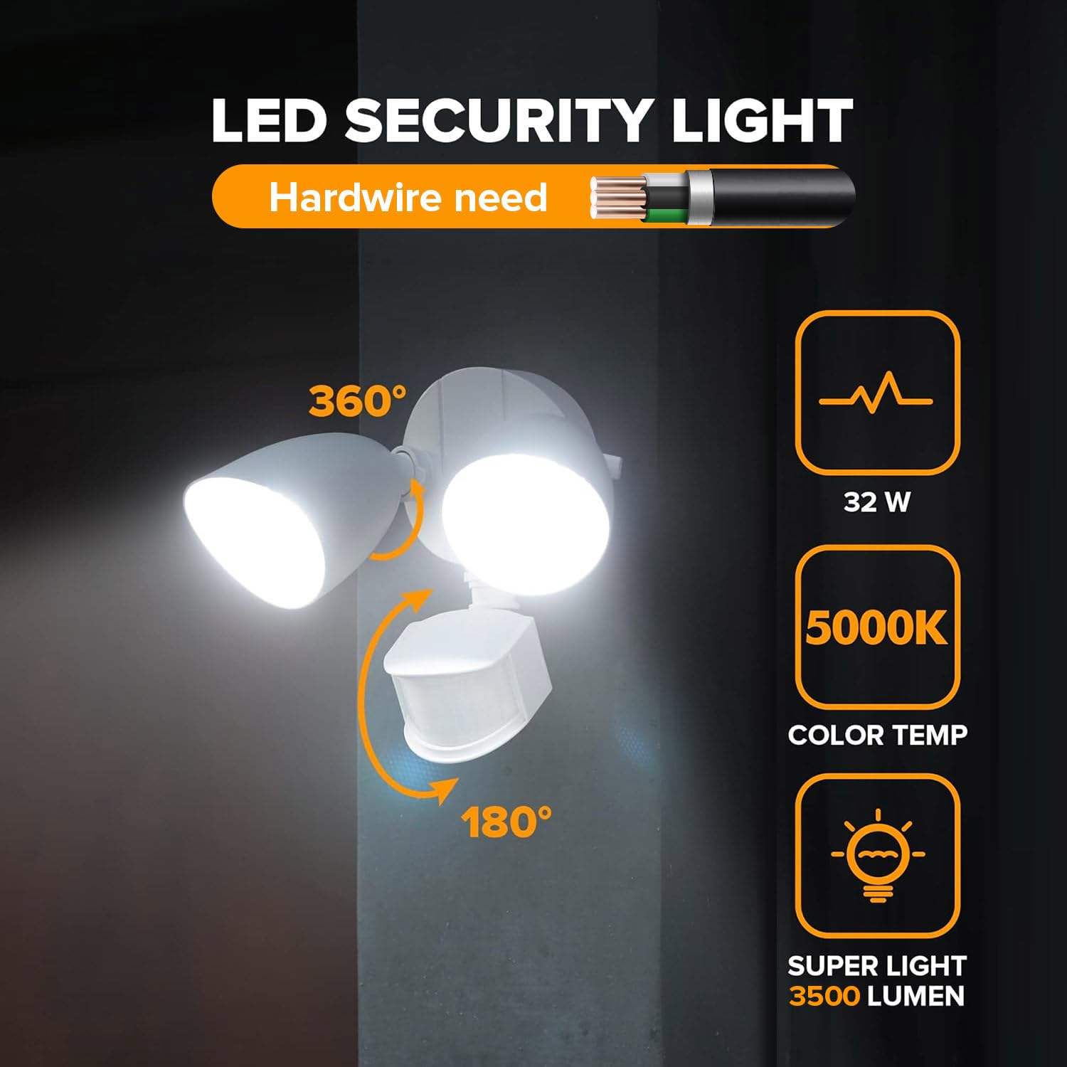 LUTEC motion sensor porch light activated by movement after dusk