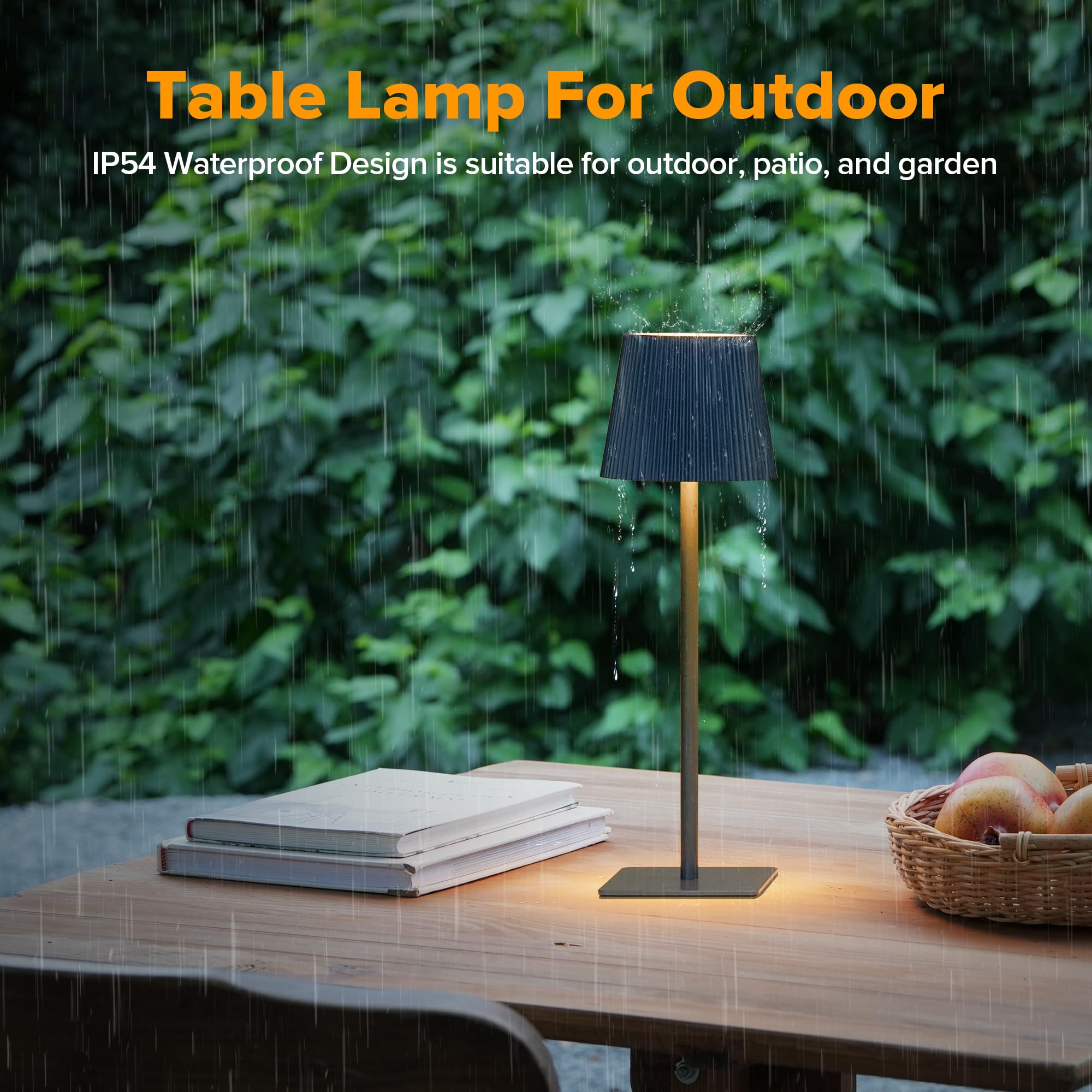 LUTEC non-slip base keeps the lamp stable on busy surfaces